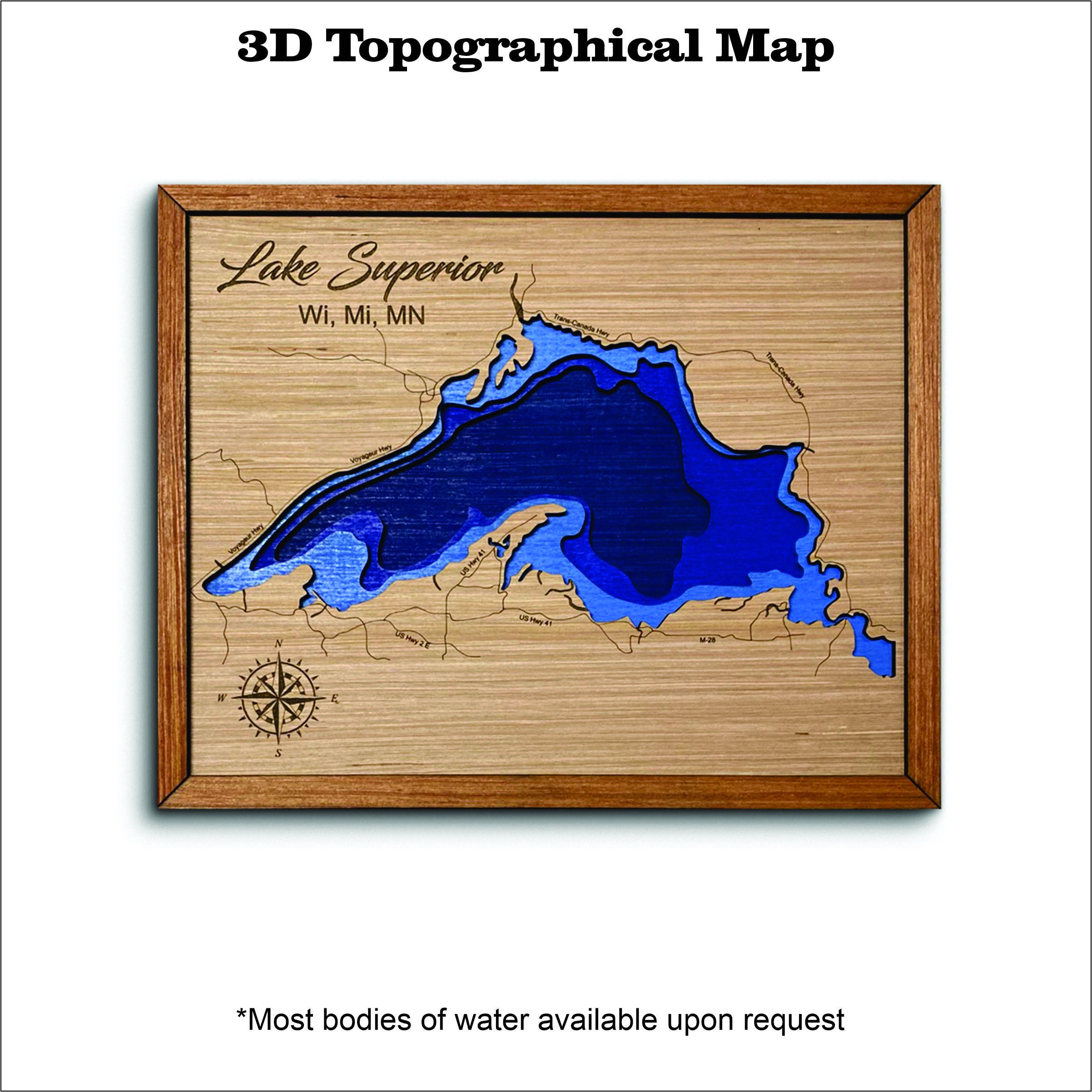 Lake Superior 3D Topographical