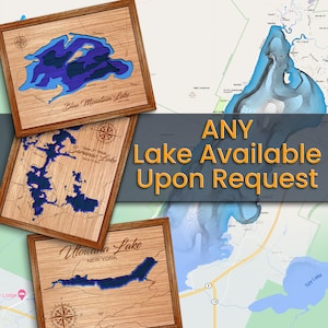 Custom 3D Lake Depth Map - Any Lake, Pond, or Reservoir - Unique Home Decor, Wall Art, Wall Decor