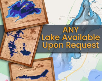 Custom 3D Lake Depth Map - Any Lake, Pond, or Reservoir - Unique Home Decor, Wall Art, Wall Decor