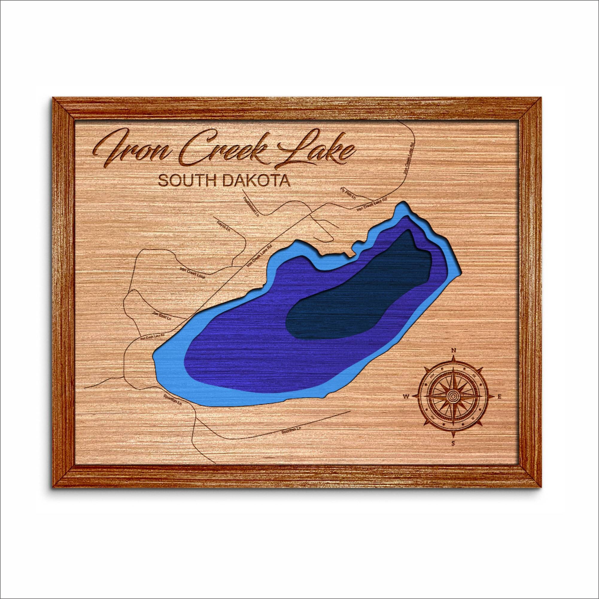 Iron Creek Lake, South Dakota Depth Map Any Lake, Pond, or Reservoir