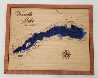 Fourth Lake in Hamilton County NY 3D topographical map