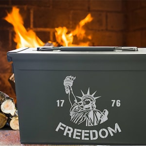 FREEDOM Custom laser engraved Ammo Box. Groomsman gift, Father&#39;s Day gift, gift for hunter. Gift for men. Gift for Dad