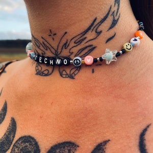 Colorful choker necklace/collar TECHNO