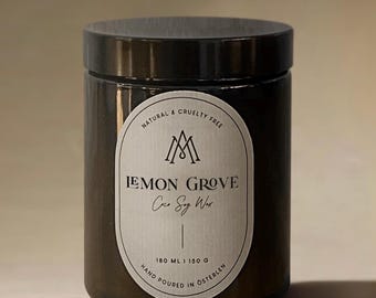 Lemon Grove Wood Wick Candle | Coconut Soy Wax | Eco-Friendly & Non-Toxic | Hand Made in Sweden