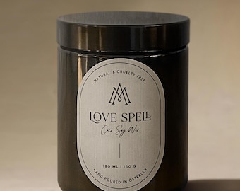 Love Spell Wood Wick Candle | Coconut Soy Wax | Eco-Friendly & Non-Toxic | Hand Made in Sweden