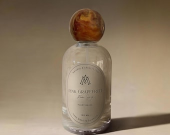 Spray de chambre et de linge de maison bio au pamplemousse rose | Brume d'ambiance pour parfum d'ambiance | Fabriqué à la main en Suède