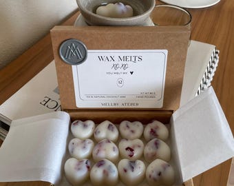 Wax Melt Hearts | Personalization options  | Set with melts & warmer available | Organic Coconut Wax