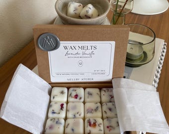 Wax Melts | Botanical Collection  | 12 x melts or gift set with 12 melts and wax melt burner | Natural Coconut Wax | Hand made in Sweden