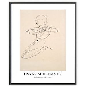 Oskar Schlemmer - &quot;Kneeling Figure&quot; 1931 | Unframed Fine Art Print