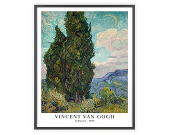 Vincent Van Gogh - "Cypresses" 1889 | Unframed Fine Art Print