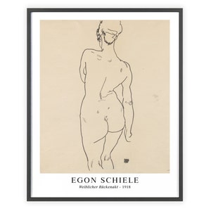 Egon Schiele - &quot;Weiblicher Ruckenakt&quot; 1918 | Unframed Fine Art Print