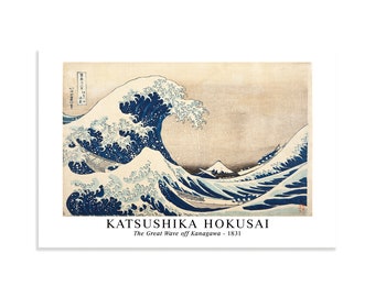 葛飾北斎 - 「神奈川沖浪裏」1831年 |フレームなしのファインアート