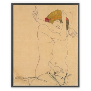 Egon Schiele - &quot;Two Women Embracing&quot; 1913 | Borderless | Unframed Fine Art Print