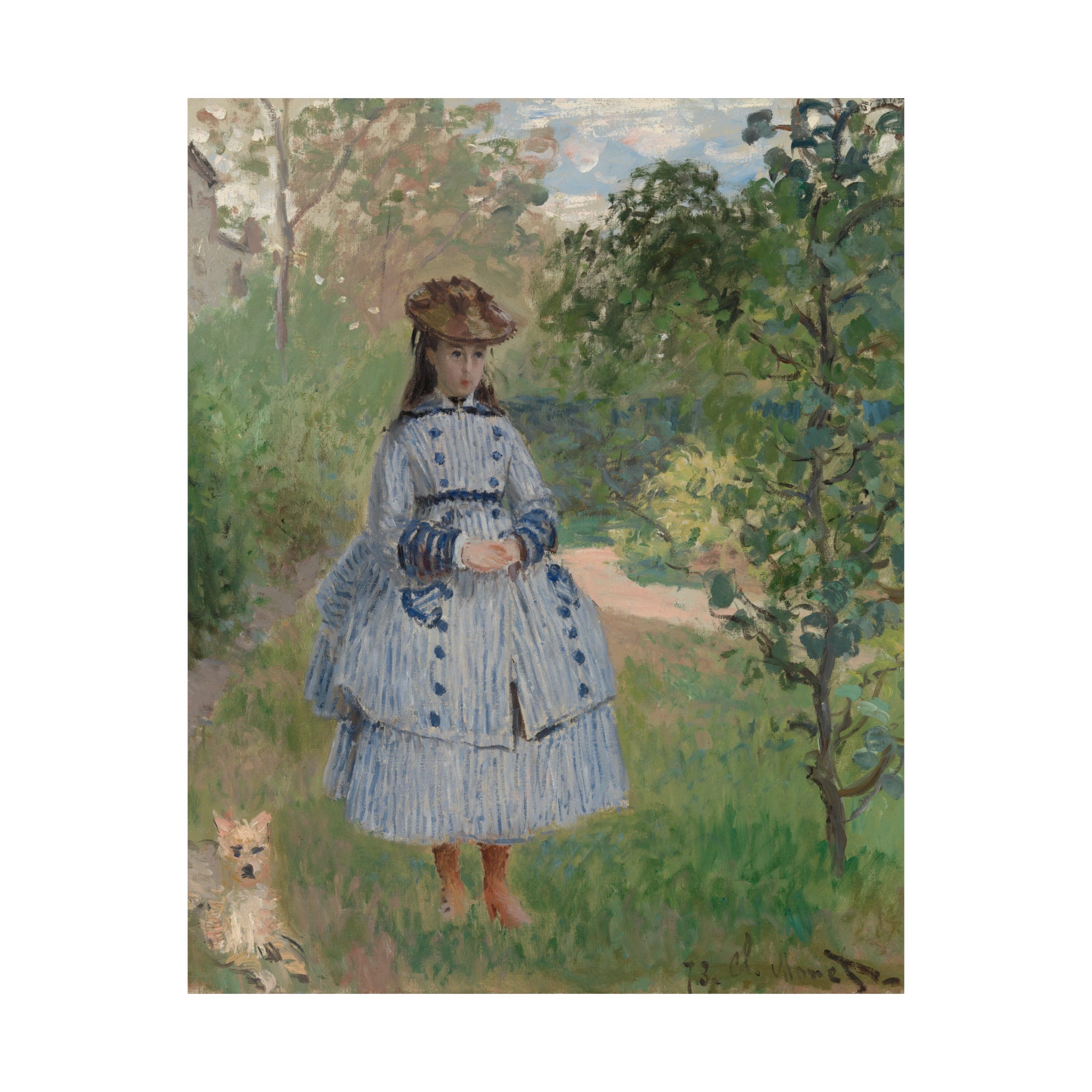 クロード・モネ - 「犬を連れた少女」 1873 | フレームなしの美術