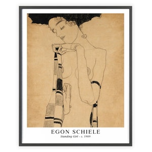 Egon Schiele - &quot;Standing Girl&quot; c. 1909 | Unframed Fine Art Print