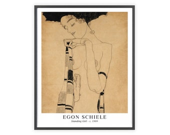 Egon Schiele - "Staand meisje" c. 1909 | Niet-ingelijste Fine Art Print