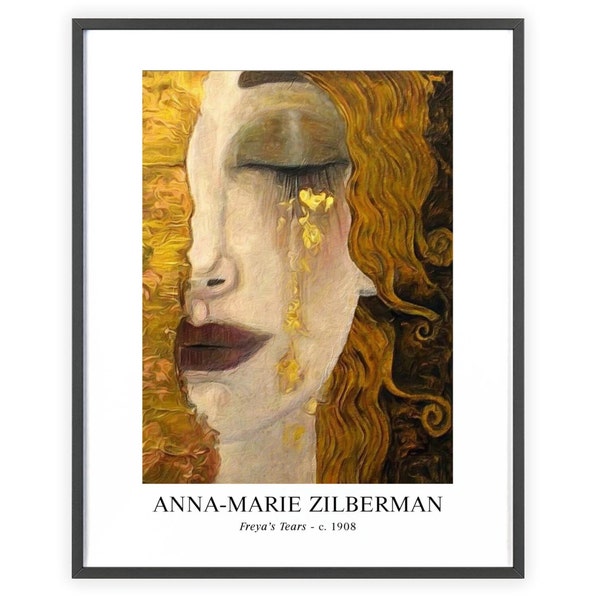 Anne Marie Zilberman - "Les larmes de Freya" 1908 (Dans le style de Gustav Klimt) | Tirage d'art non encadré