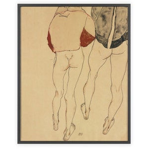 Egon Schiele - &quot;Two Standing Semi-Nude Females&quot; 1913 | Unframed Fine Art Print
