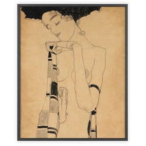 Egon Schiele - &quot;Standing Girl&quot; c. 1909 | Borderless, Full Page Print | Unframed Fine Art Print