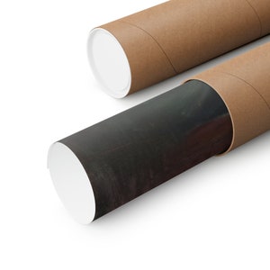 May include: Two cardboard tubes, one brown and one black. The brown tube is on top of the black tube. Both tubes have white end caps.