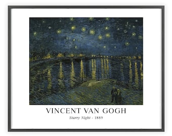 Vincent Van Gogh - "Notte stellata" 1889 / Stampa d'arte senza cornice