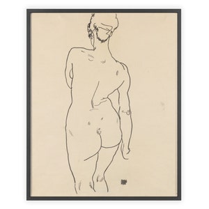 Egon Schiele - &quot;Weiblicher Ruckenakt&quot; 1918 | Unframed Fine Art Print | Borderless