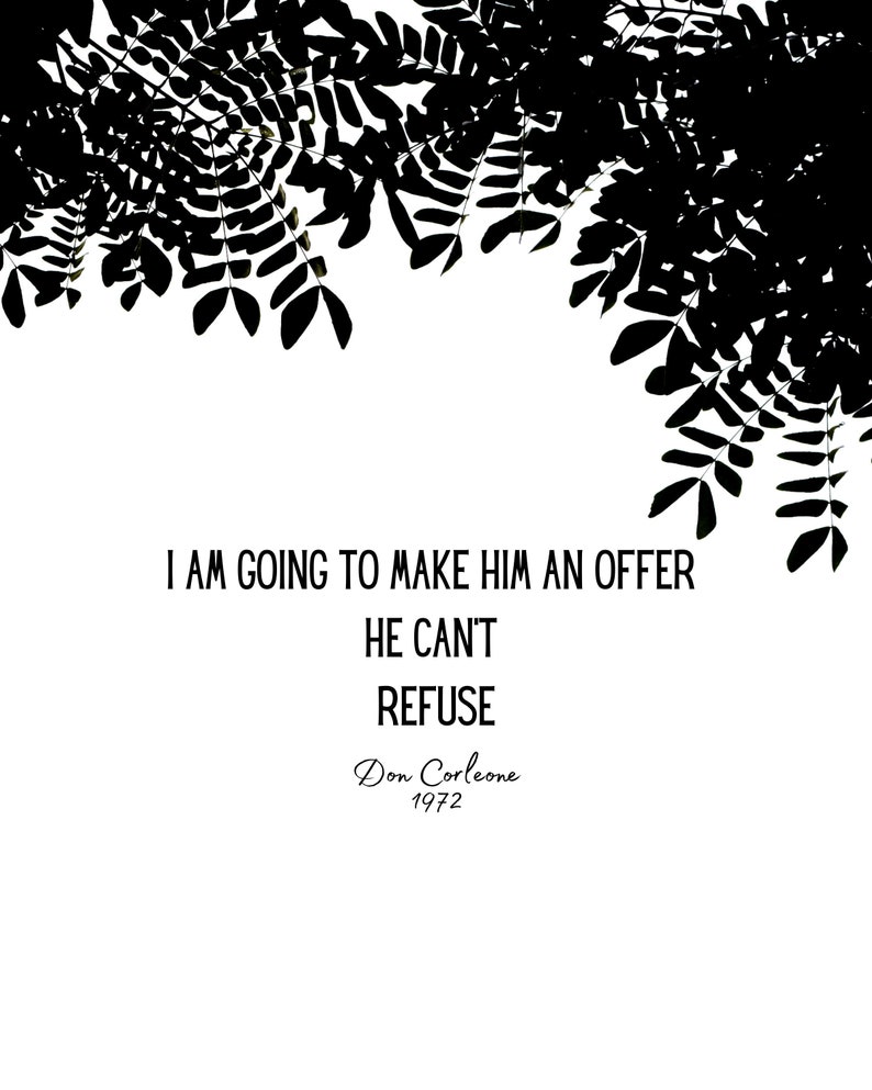 The Godfather Famous Movie Quotes Iconic Movie Lines Wall - Etsy