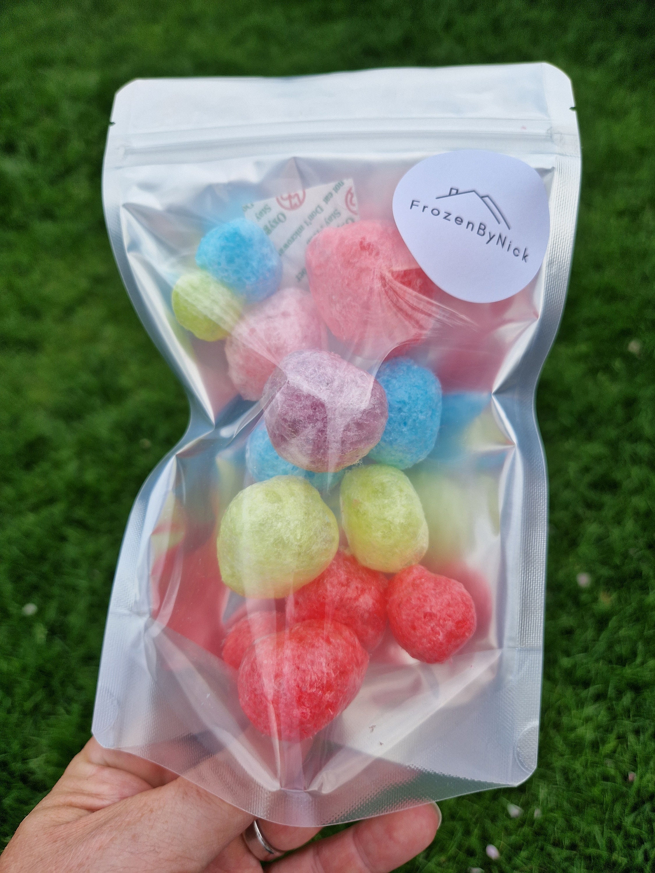 Freeze Dried Hard Candy Balls Exploded Fruity Boiled Sweets. Freeze