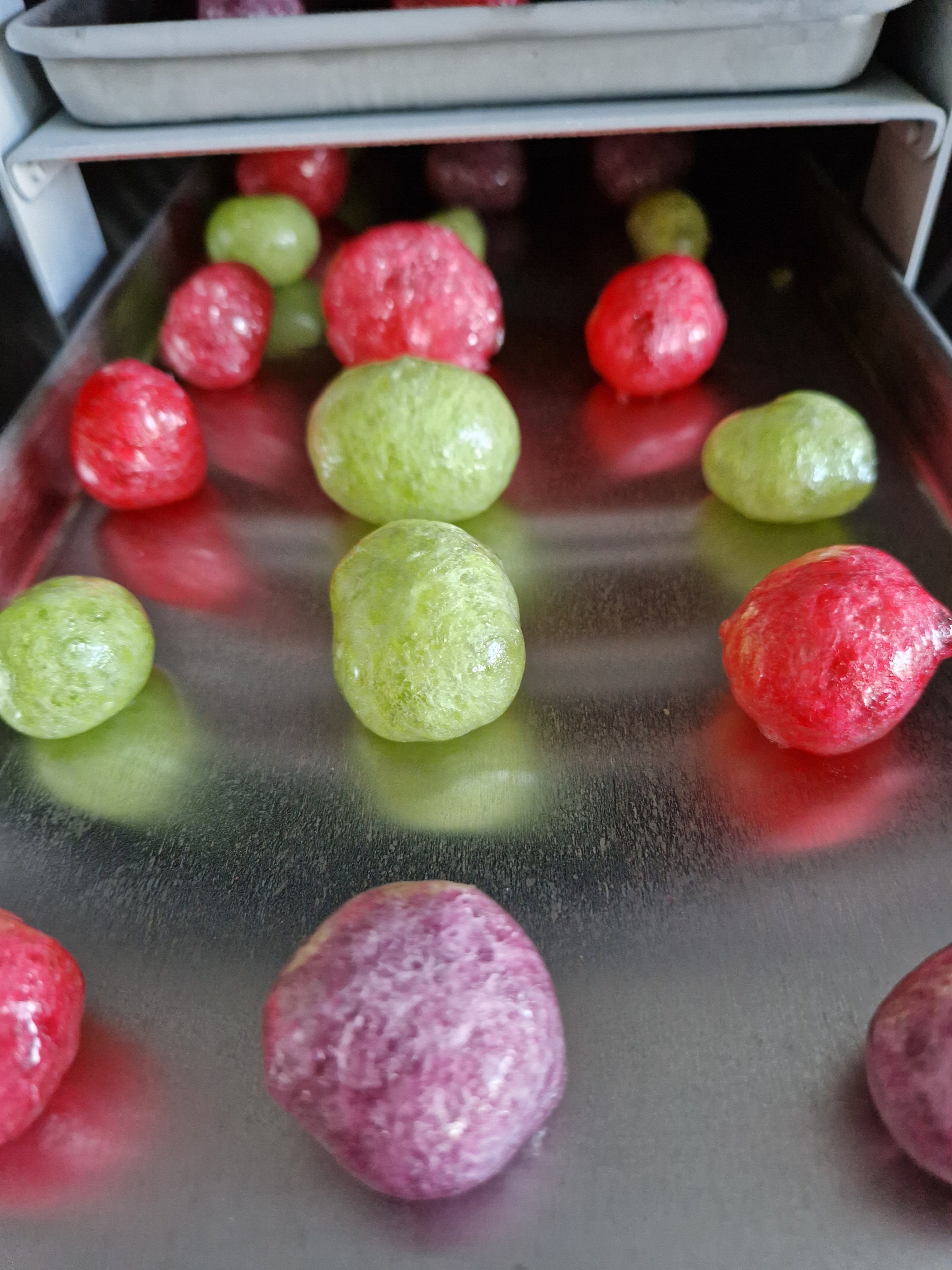 Freeze Dried Hard Candy Balls Exploded Fruity Boiled Sweets. Freeze