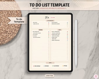 To Do List Goodnotes Template, Digital To Do List, Digital Planner, Cute To Do List PDF, İpad To Do List, Goodnotes Template