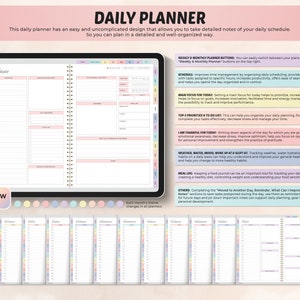 All-in-One Digital Planner 2024, 2025, 2026, Undated Digital Planner, Digital Journal, Digital Goodnotes Template, Notability, Daily Planner zdjęcie 3