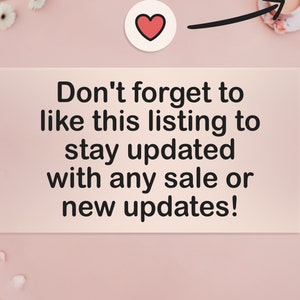 Puede incluir: Fondo rosa con un icono de coraz&oacute;n blanco y una flecha apuntando hacia la derecha. El texto dice: "No olvides darle me gusta a esta lista para mantenerte actualizado con cualquier venta o nueva actualizaci&oacute;n!"