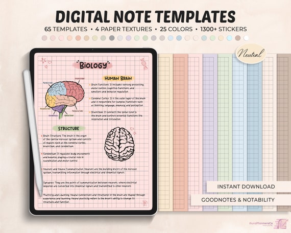 Digital Note Paper Templates: Lined, Grid, Dotted (Digital Download)