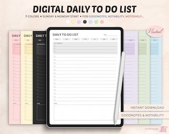 Digital To Do List Goodnotes Template, Dark Mode To Do List Page, Undated To Do List Template, Digital Planner, Cute To Do Template PDF