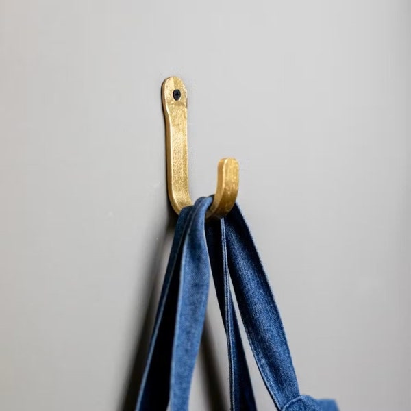 Brushed Brass Coat Hooks Etsy UK