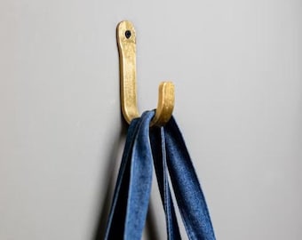 Kleiderhaken Schmiedeeisen Messing klein