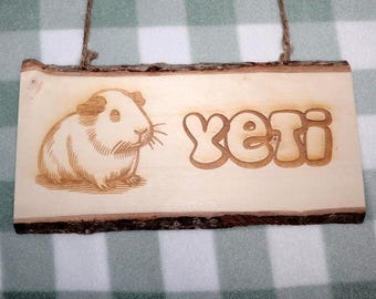 Guinea Pig Wooden Name Cage Sign