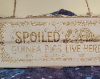 Spoiled Guinea Pigs Live Here Cage Sign