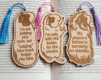 Guinea Pig Shaped Wooden Bookmarks