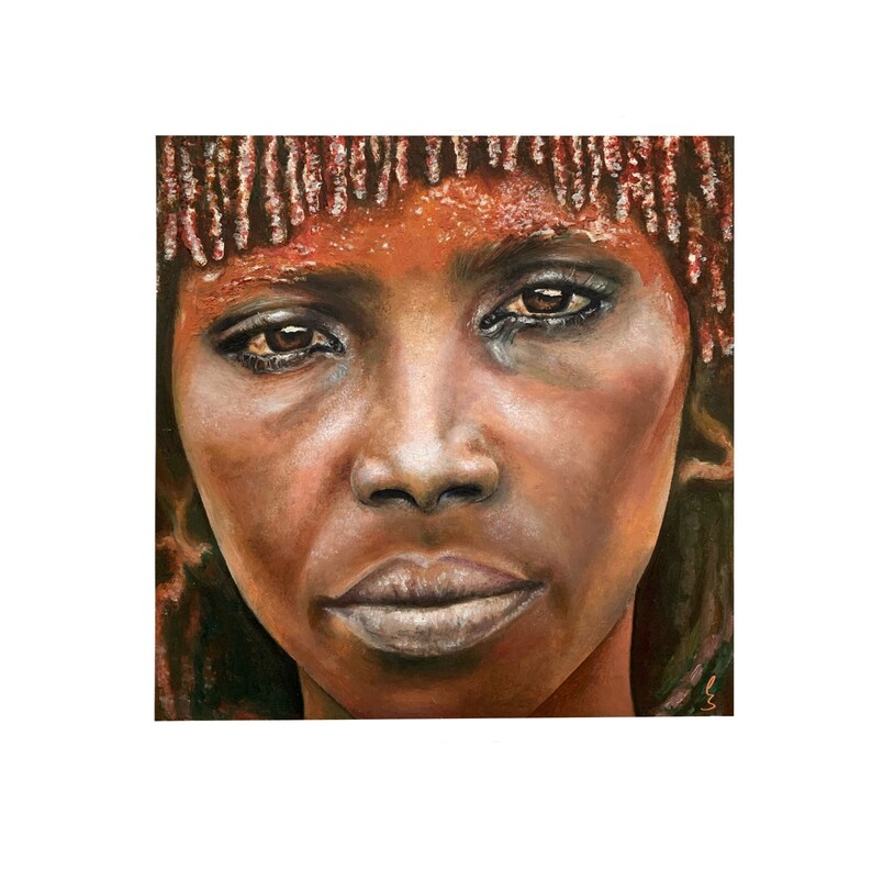 Original Oil Painting African Woman Portrait on Canvas Wall Decor - Etsy