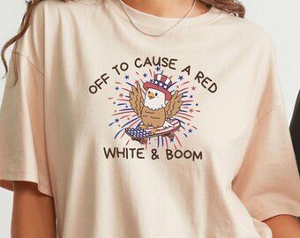 Camiseta con estampado de águila patriótica, camiseta del Día de la Independencia del 4 de julio.