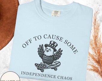 Camiseta de skate con águila para el Día de la Independencia, camiseta con estampado patriótico, algodón estadounidense Comfort Colors