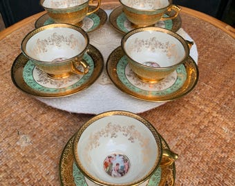 Le Mieux 24K Gold Teacups Saucers Vintage LEM14 5 available sold by the single cup & saucer