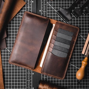 Elegancia esbelta, encanto alargado: billetera larga y delgada v1 de cuero genuino: redefina su estilo, redefina su estilo de porte