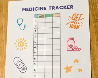 Medication Tracker Printable|Kids Antibiotic Schedule|Daily Dose Record|Treatment Chart|Caregiver Health Organizer|Instant PDF Download
