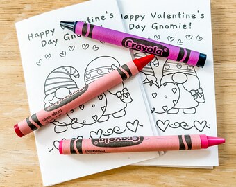 Gnome Coloring Book/Printable Valentine Coloring Booklet/One Page Micro Book/Digital Download/Learning Activities/Classroom Valentine Fun