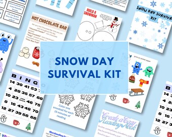 Snow Day Survival Activity Kit/Digital Download/Printable/Create Family Memories/Games/Crafts/Recipes/Bonus Mini Winter Fun Coloring Book