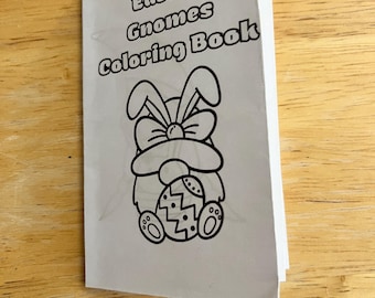 Easter Gnome Small Coloring Book/Childrens Printable Coloring Booklet/One Page Micro Book/Digital Download/Restaurant Fun/Tiny Coloring Book