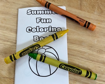 Summer Fun Small Coloring Book/Children’s Printable Fun Booklet/One Page Micro Book/Digital Download/Restaurant Fun/Tiny Foldable Book