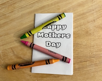 Mother's Day Coloring Book/Children’s Printable Coloring Booklet/One Page Micro Book/Digital Download/Restaurant Fun/Tiny Coloring Book